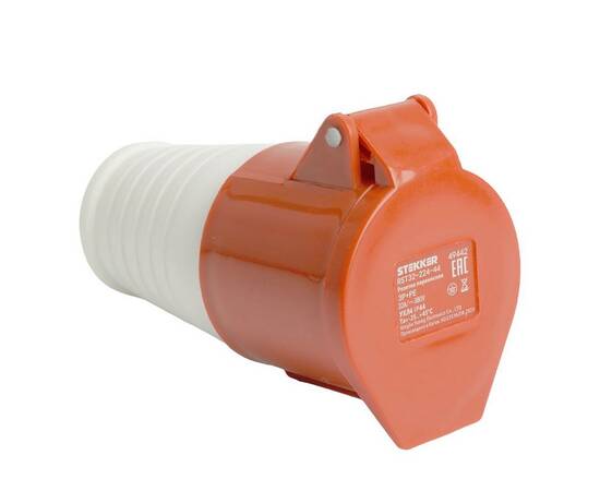 Розетка переносная 3P+PE Stekker с крышкой красный RST32-224-44 49442