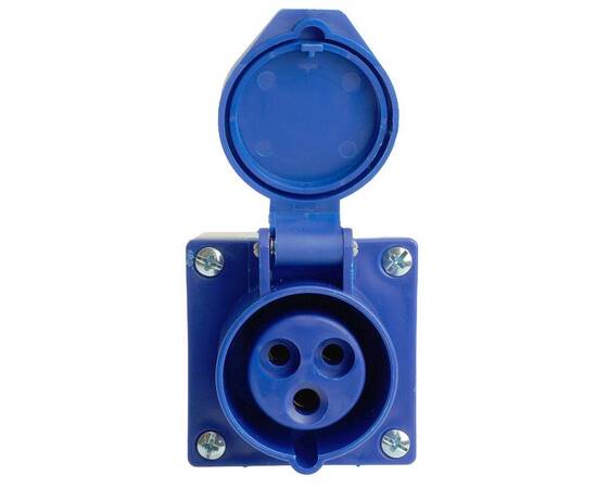 Розетка 2P+PE Stekker с крышкой синий RST16-113-44 49432, изображение 6