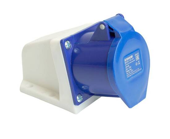 Розетка 2P+PE Stekker с крышкой синий RST32-123-44 49433