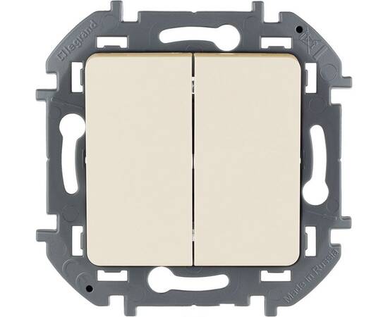 Выключатель двухклавишный - INSPIRIA - 10 AX - 250 В~ - слоновая кость