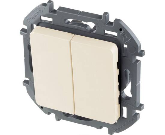 Выключатель двухклавишный - INSPIRIA - 10 AX - 250 В~ - слоновая кость, изображение 3