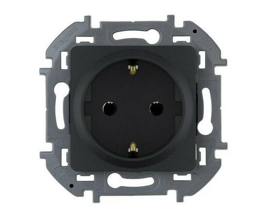 Розетка 2К+З - немецкий стандарт - 16 А - 250 В~ - INSPIRIA - антрацит