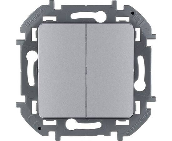 Выключатель двухклавишный - INSPIRIA - 10 AX - 250 В~ - алюминий