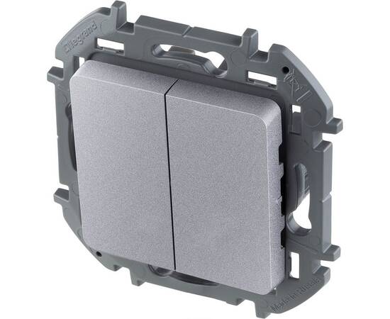 Выключатель двухклавишный - INSPIRIA - 10 AX - 250 В~ - алюминий, изображение 3