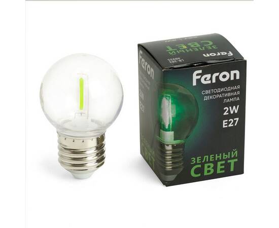 Лампа светодиодная Feron E27 2W зеленый прозрачная LB-383 48935