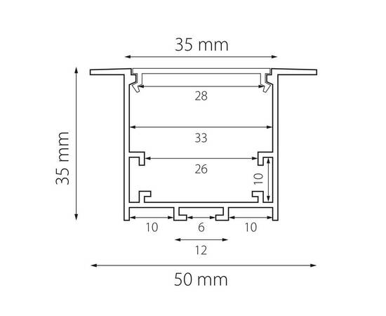 Встраиваемый профиль с рассеивателем Lightstar Profiled 419260, изображение 2