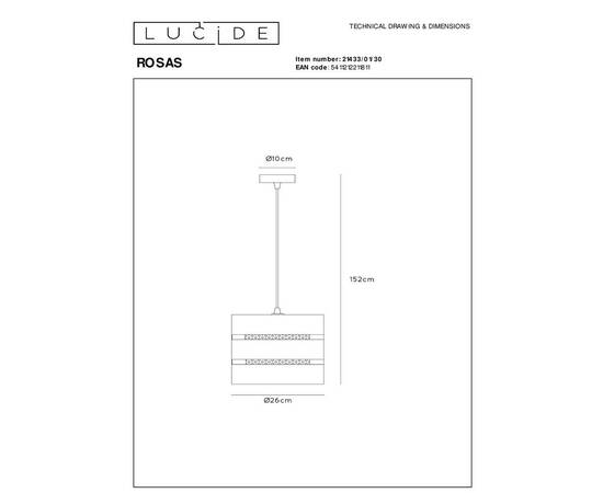Подвесной светильник Lucide Rosas 21433/01/30, изображение 2
