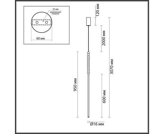 Подвесной светодиодный светильник Odeon Light Hightech Monella 6639/12L, изображение 2