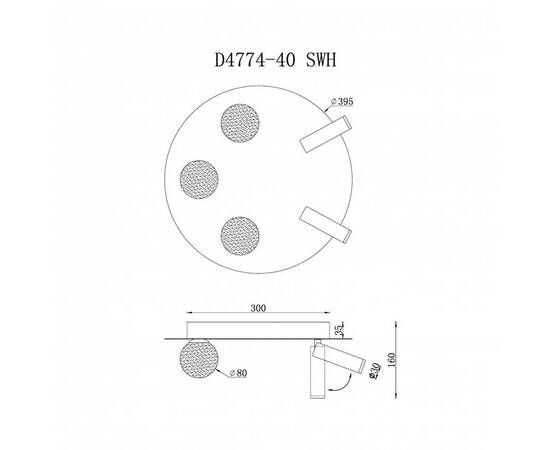 Потолочная светодиодная люстра iLedex Telescope D4774-40 SWH, изображение 2