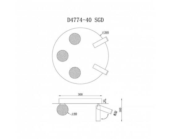 Потолочная светодиодная люстра iLedex Telescope D4774-40 SGD, изображение 2