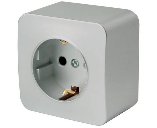Розетка 2P+PE Stekker София серебро MST16-11-03 49326