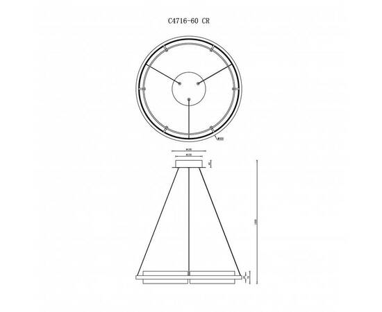 Подвесной светодиодный светильник iLedex Meridian C4716-60 CR, изображение 2