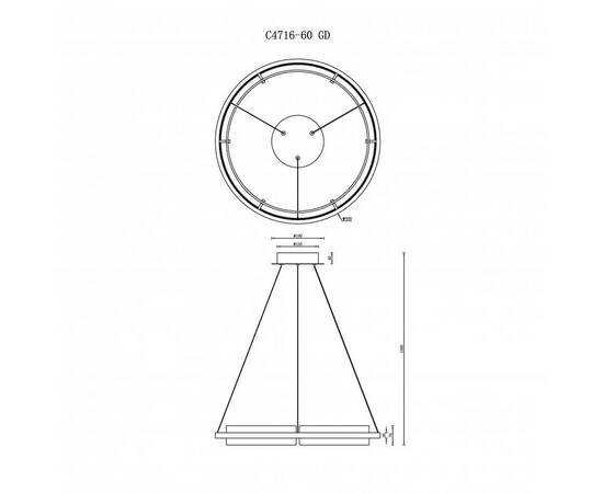 Подвесной светодиодный светильник iLedex Meridian C4716-60 GD, изображение 2