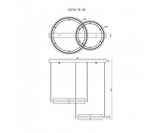 Подвесной светодиодный светильник iLedex Meridian C4716-78 GD, изображение 2