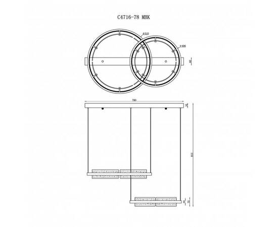 Подвесной светодиодный светильник iLedex Meridian C4716-78 MBK, изображение 2
