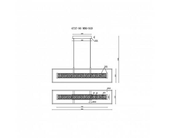 Подвесной светодиодный светильник iLedex Look 4737-90 MBK+SGD, изображение 2