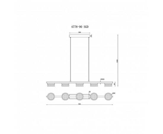 Подвесная светодиодная люстра iLedex Link 4778-90 MBK+SGD, изображение 2