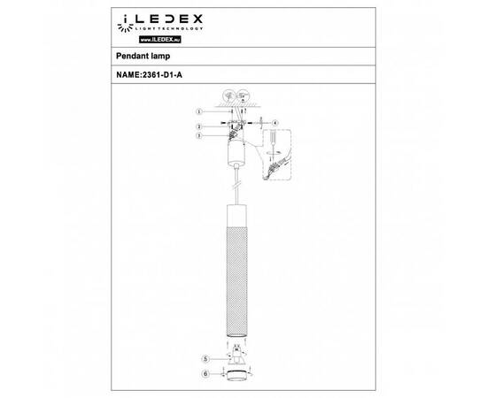 Подвесной светильник iLedex Delta 2366-1 BK+SL, изображение 2