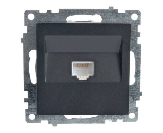 Розетка компьютерная RJ-45 Stekker Катрин графит GLS00-7107-06 49418