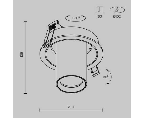 Встраиваемый спот Maytoni Technical Focus S C048CL-01-GU10-B, изображение 2