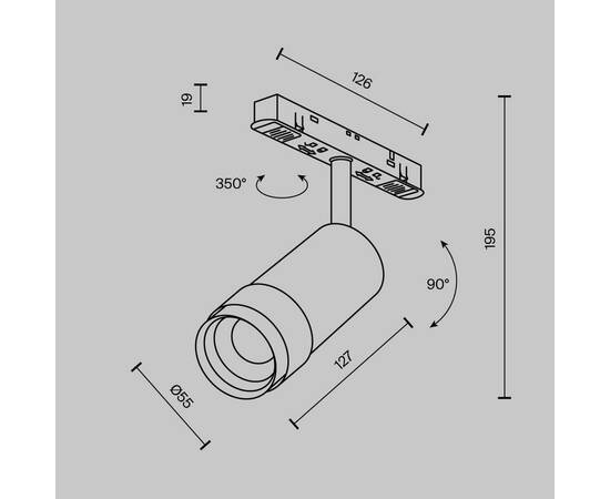 Трековый светодиодный светильник Maytoni Technical Magnetic Exility Focus Zoom TR211-1-12W4K-Z-W, изображение 2