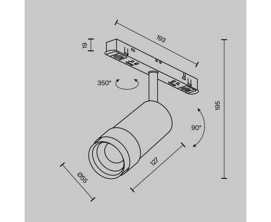 Трековый светодиодный светильник Maytoni Technical Magnetic Exility Focus Zoom TR212-1-12WTW-DS-Z-B, изображение 2