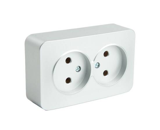 Розетка двойная 2P Stekker София серебро MST10-12-03 49327