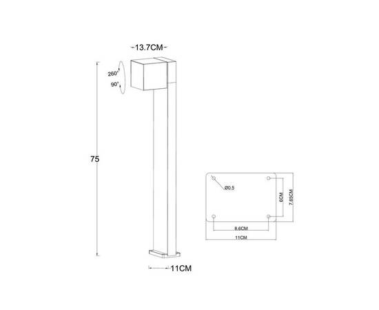 Уличный светодиодный светильник Arte Lamp Belgrade A5193PA-1BK, изображение 2