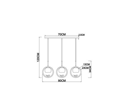 Подвесной светильник Arte Lamp Caprice A4182SP-3BR, изображение 2