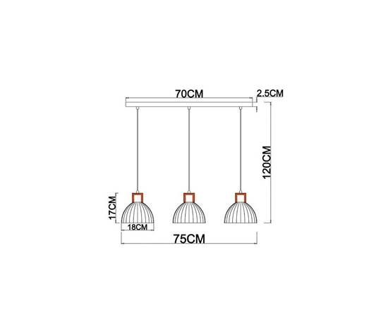 Подвесной светильник Arte Lamp Caprice A4184SP-3BR, изображение 2
