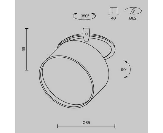 Встраиваемый светодиодный спот Maytoni Onda DL024-12W3K-B, изображение 2