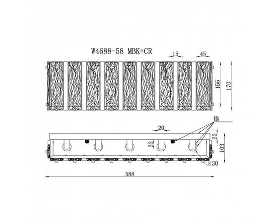 Подвесной светильник iLamp Panorama W4688-58 MBK+CR, изображение 2