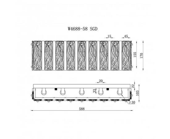 Подвесной светильник iLamp Panorama W4688-58 SGD, изображение 2