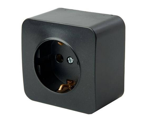 Розетка 2P+PE Stekker София черный матовый MST16-11-05 49494