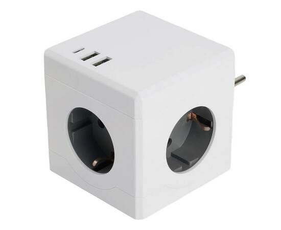 Разветвитель сетевой Stekker 3гн с/з 2хUSB A+Type C ADP16-33-21 49231, изображение 6