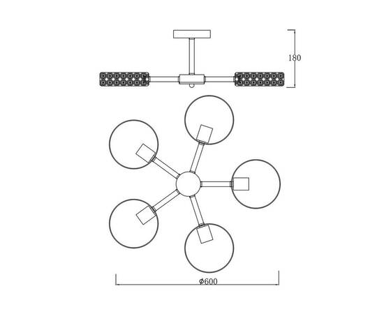Потолочная люстра Escada Banjo 679/5P Black, изображение 2