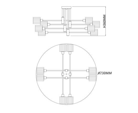 Потолочная люстра Escada Reflex 1140/8P, изображение 2