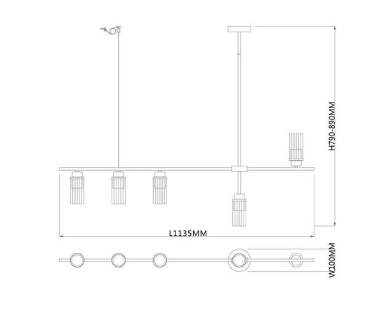 Подвесная люстра Escada Reverse 2100/5P Black, изображение 2