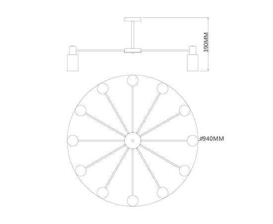 Потолочная люстра Escada Diversity 2120/12P Black, изображение 2