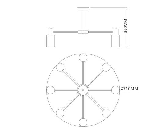 Потолочная люстра Escada Diversity 2120/8P Black, изображение 2