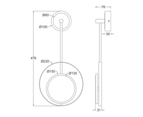 Бра Escada Hypnosis 10206/SG LED Gold, изображение 2