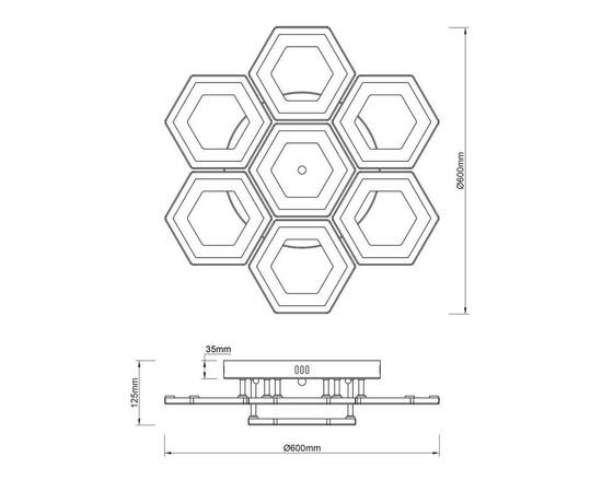 Потолочная светодиодная люстра Escada Hexagon 10204/7Led, изображение 2