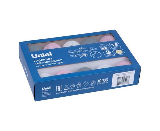 Гирлянда на солнечных батареях Uniel USL-S-230/PM1800 Cotton Balls-1 UL-00011593, изображение 2