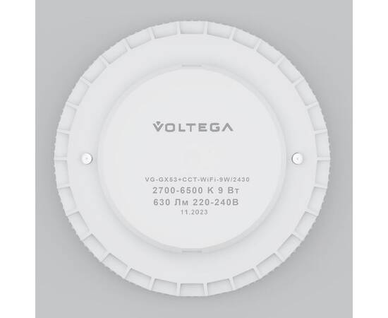 Лампа светодиодная Voltega Wi-Fi  GX53 9W 2700-6500К белая 2430, изображение 3