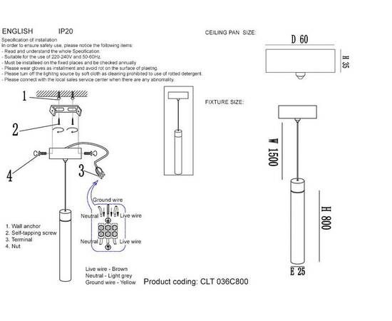 Подвесной светодиодный светильник Crystal Lux CLT 036C800 GO, изображение 2
