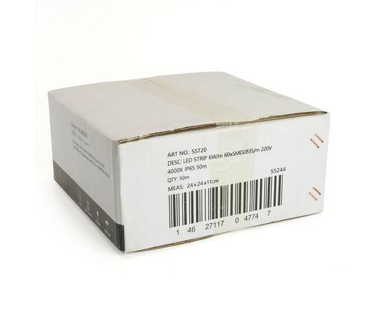 Светодиодная влагозащищенная лента Saffit 6W/m 60LED/m 2835SMD дневной белый 50М SST20 55244, изображение 2