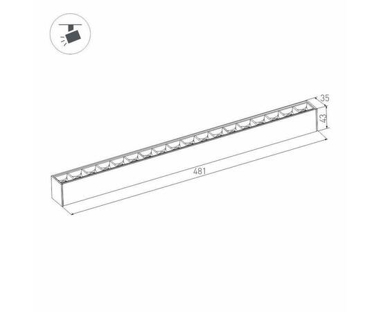 Трековый светодиодный светильник для магнитного шинопровода Arlight Mag-Laser-45-L480-18W Warm3000 026941, изображение 3