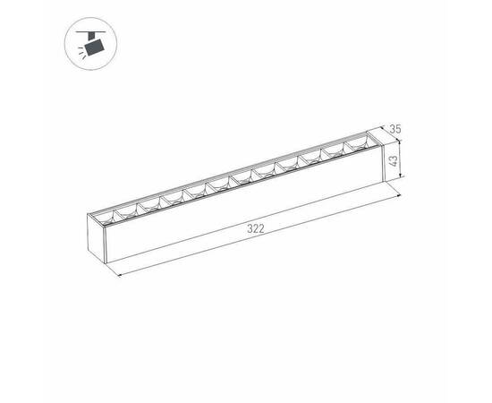 Трековый светодиодный светильник для магнитного шинопровода Arlight Mag-Laser-45-L320-12W Warm3000 026937, изображение 3