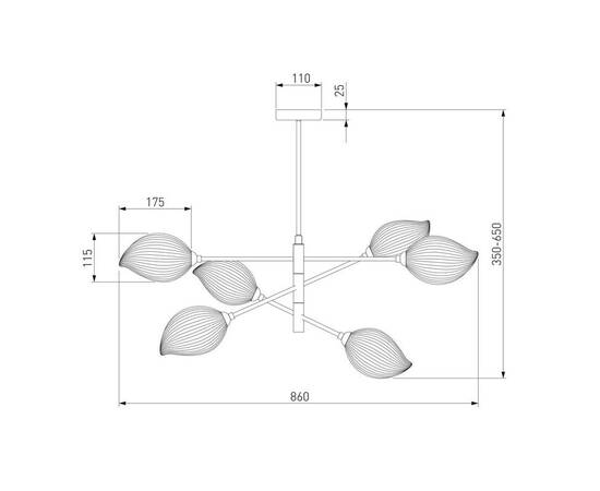 Подвесная люстра Eurosvet Sinki 30189/6 черный, изображение 2