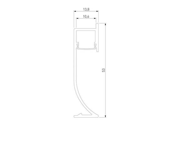 Профиль алюминиевый с рассеивателем для плинтуса Elektrostandard LL-2-ALP021 a066619, изображение 2